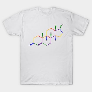 Testosterone Molecule Rainbow Chemistry T-Shirt